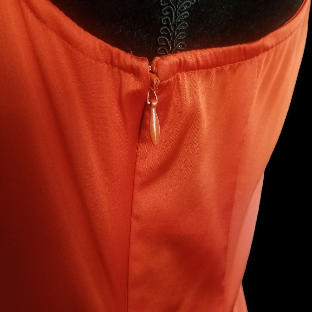 Authentic Gianni Versace Red/Orange Sleeveless Silk Blend Top M/8 - Picture 7 of 12